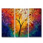 Hand-Painted Landscape Horizontal Three Panels Canvas Oil Painting For Home Decoration