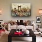 Oil Painting Abstract Bridge Landscape Hand Painted Canvas with Stretched Framed Ready to Hang