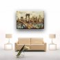 Oil Painting Abstract Bridge Landscape Hand Painted Canvas with Stretched Framed Ready to Hang