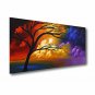 Stretched (Ready to hang) Hand-Painted Oil Painting 40"x20" Canvas Wall Art Modern Abstract Trees