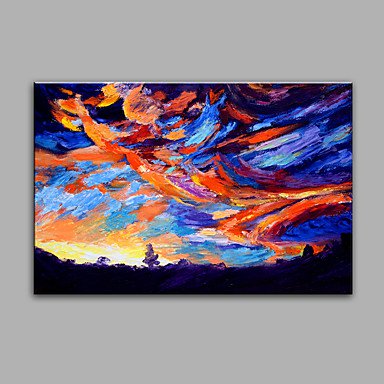 Hand-Painted Abstract  Auspicious Cloud Modern One Panel Canvas Oil Painting For Home Decoration