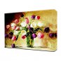 Oil Painting Tulip Flower Abstract Hand Painted Canvas with Stretched Framed