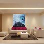 Hand-Painted Landscape Blue Floral Botanical Modern Oil Paintings On Canvas Wall Picture Ready to