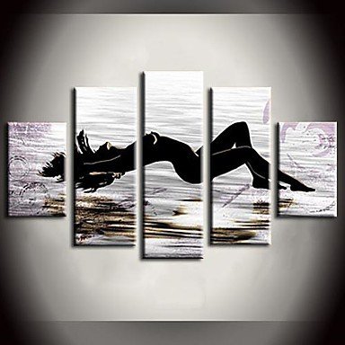 Hand-Painted Abstract Landscape Fantasy Abstract Landscape Any Shape Five Panels Canvas Oil Painti