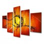 Hand-painted Modern Abstract Wall Art Home Office Decor Oil Painting on Canvas 5pcs/set With Stret