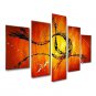 Hand-painted Modern Abstract Wall Art Home Office Decor Oil Painting on Canvas 5pcs/set With Stret