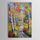 Hand Painted Oil Painting Landscape Path in Woods with Stretched Frame