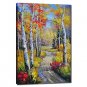 Hand Painted Oil Painting Landscape Path in Woods with Stretched Frame