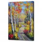 Hand Painted Oil Painting Landscape Path in Woods with Stretched Frame