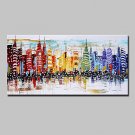 Hand-Painted Knife City Oil Paintings On Canvas Modern Abstract Wall Art Pictures For Home Decorat