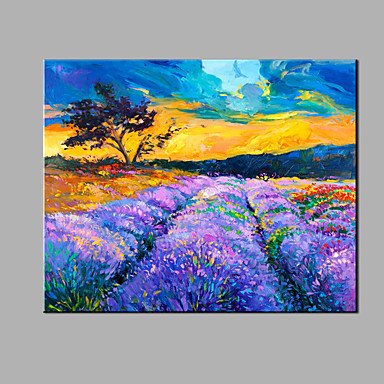 Hand-Painted Abstract Lavender Flowers Oil painting Ready To Hang Modern One Panels Canvas Oil Pai