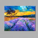 Hand-Painted Abstract Lavender Flowers Oil painting Ready To Hang Modern One Panels Canvas Oil Pai