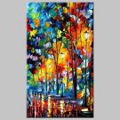 Large Size Hand-Painted Landscape Modern Tree Light Oil Painting On Canvas One Panel Ready To Hang