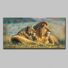 Large Lion King Oil Painting Animal Landscape Picture Print On Cotton Canvas One Panel Ready to Ha