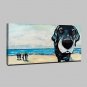 Large Size Hand Painted Dog Seaside Scenery Oil Painting On Canvas Wall Art With Stretched Frame R