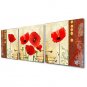 Hand-painted Flower Home Office Wall Art Oil Paintings 3pcs/set Stretched Frame Ready To Hang