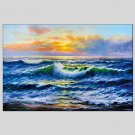 Seascape Canvas Material Oil Paintings with Stretched Frame Ready To Hang Size 90*60CM