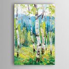 Hand Painted Oil Painting Landscape Light Green Trees with Stretched Frame 7 Wall Arts
