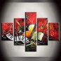 Hand-Painted Abstract Landscape Fantasy Abstract Landscape Any Shape,Modern Five Panels Canvas Oil