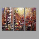 Abstract Scenery Picture Canvas Handpainted Oil Painting 3 Piece/set Wall Art With Stretched Frame