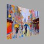 Knife Pari Streetscape Picture Canvas Handpainted Oil Painting 3 Piece/set Wall Art With Stretched