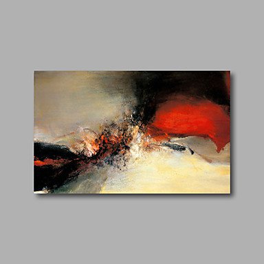 Stretched (Ready to hang) Hand-Painted Oil Painting 36"x24" Canvas Wall Art Modern Abstract Red Be