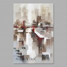 IARTS Hand Painted Modern Abstract New York City Oil Painting On Canvas with Stretched Frame Wall