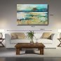 Hand Painted Oil Painting Landscape Abstract Blue Lake with Stretched Frame 7 Wall Arts