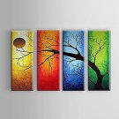 Hand-Painted Oil Painting on Canvas Wall Art Abstract Four Seasons Trees Ready to Hang