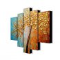 Oil Painting Landscape a Big Tree of Set 5  Hand Painted Canvas with Stretched Framed Ready to Han