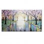 Hand-Painted Abstract Landscape Modern Flower Tree Oil Painting On Canvas One Panel