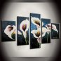 Hand-Painted Abstract Landscape Still Life Floral/Botanical Any Shape,Modern Five Panels Canvas Oi