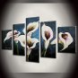 Hand-Painted Abstract Landscape Still Life Floral/Botanical Any Shape,Modern Five Panels Canvas Oi