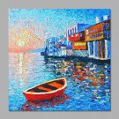 Immpressionism Style Painting acrylic Design For Home Wall Art Decorations Handmade Painting Boat