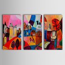 Hand-Painted Abstract Landscape Abstract Landscape Horizontal,Classic Traditional Three Panels Oil