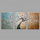 Hand-Painted Knife Tree Abstract Landscape Modern Oil Painting On Canvas With Stretcher Frame Read