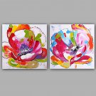 100%  Hand-Painted Abstract / Floral/Botanical Hang-Painted Oil PaintingModern / Classic One Panel