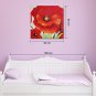 IARTS Hand Painted Abstract Deep Red Poppy Floral Oil Painting with Stretched Frame Picture For Ho