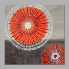 IARTS Hand Painted Modern Abstract Red Full Circle Floral Oil Painting On Canvas with Stretched Fr