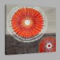 IARTS Hand Painted Modern Abstract Red Full Circle Floral Oil Painting On Canvas with Stretched Fr