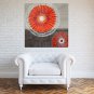 IARTS Hand Painted Modern Abstract Red Full Circle Floral Oil Painting On Canvas with Stretched Fr