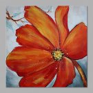 IARTSHand Painted Modern Abstract Beautiful Red Flower & Golden Color Stamens Painting On Canvas S