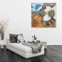 IARTSHand Painted Modern Abstract Beautiful Red Flower&Golden Color Stamens Painting On Canvas St