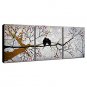 Hand-Painted Floral/Botanical Three Panels Canvas Oil Painting For Home Decoration