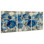 Hand-Painted Floral/Botanical Three Panels Canvas Oil Painting For Home Decoration