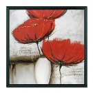 Floral Red Flower Art  Framed Oil Painting
