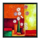 Floral Vase Ready to Hang Framed Oil Painting