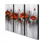 Hand-Painted Modern Oil Painting Flowers Three Panels Canvas For Home Decoration