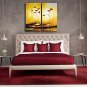 Hand-Painted Floral/Botanical Modern Oil Painting , Canvas Two Panels
