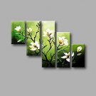 Stretched (ready to hang) Hand-painted Oil Painting 50"x32" Canvas Wall Art Modern Flowers White G